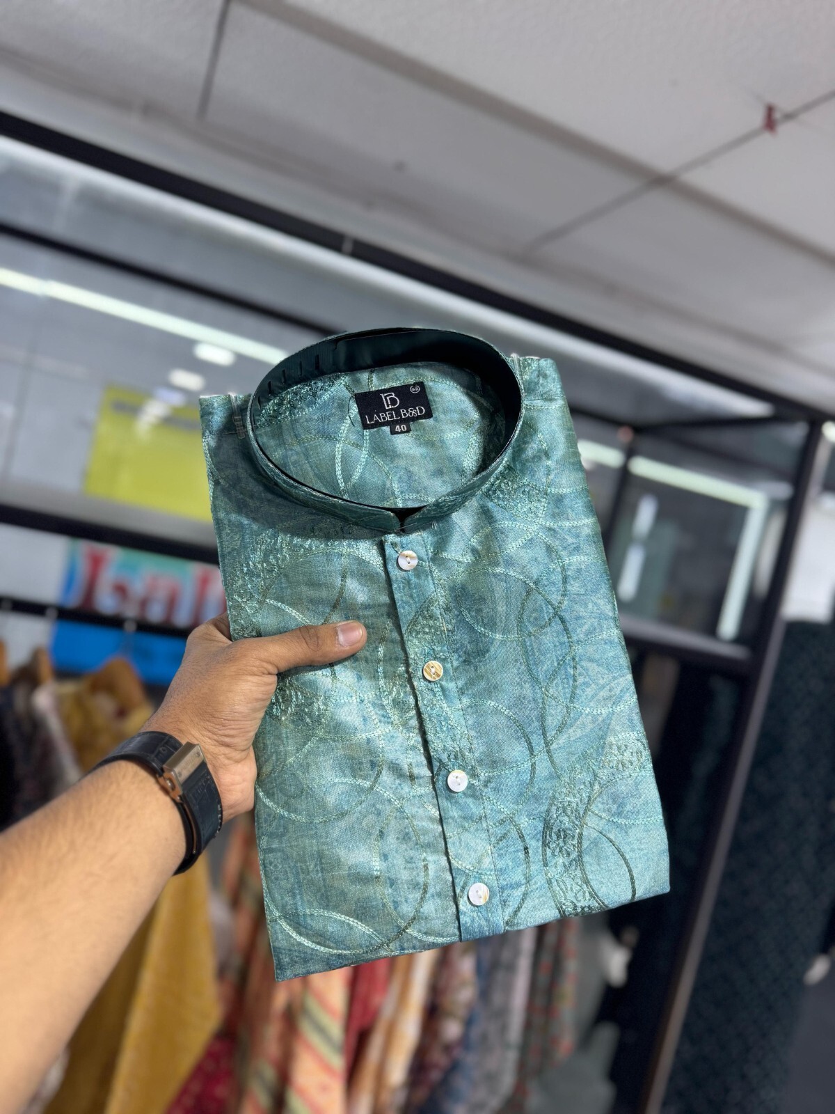 Men’s Traditional Wear, Chainstitch Thread Work & Digital Print With Soft Silk