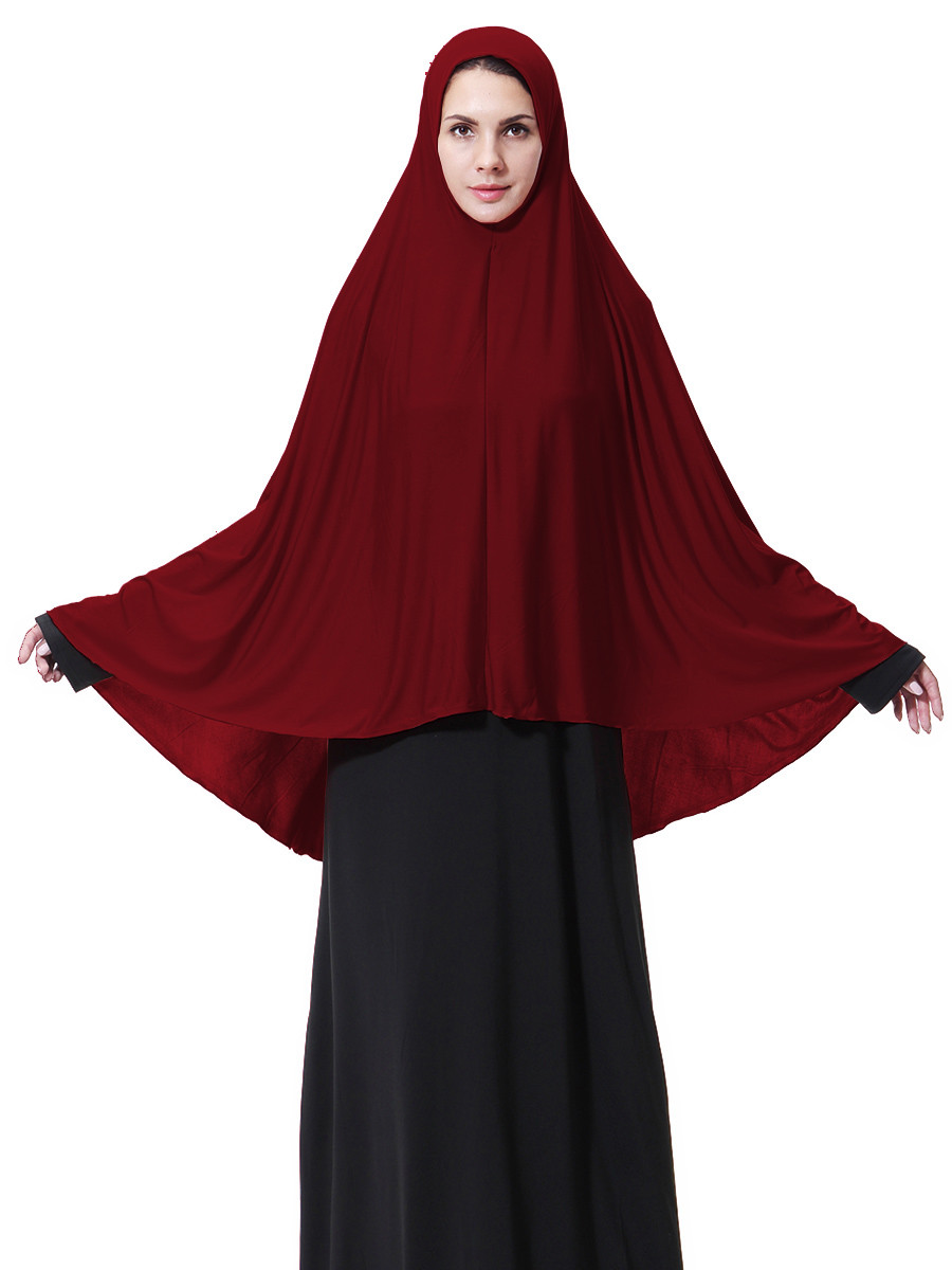 Muslim Women Robe Long Prayer Scarf Hijab Amira Large Overhead Headwear Cover