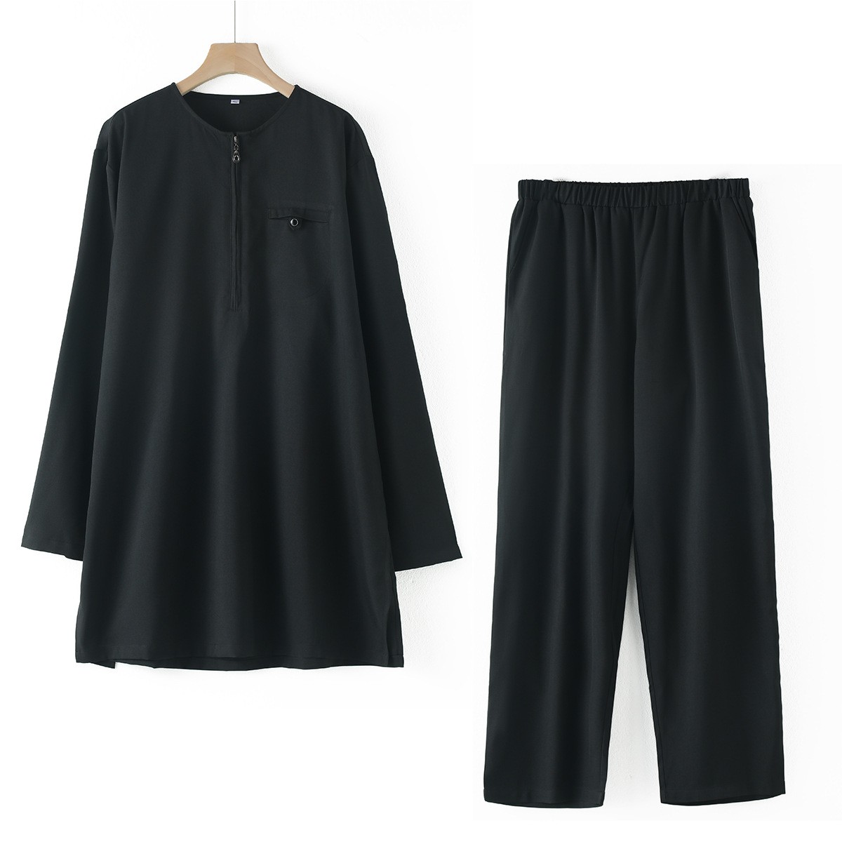 Muslim Men Saudi Top Long Pants Abaya Dubai Kaftan Outfits Dishdasha Jubba Thoub
