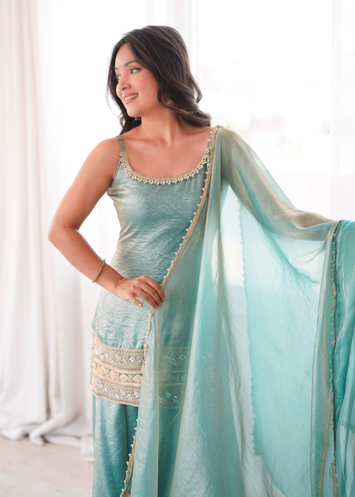SALWAR KAMEEZ INDIAN PAKISTANI WEDDING PARTY DRESS PALAZZO SHARARA PLAZZO SUIT