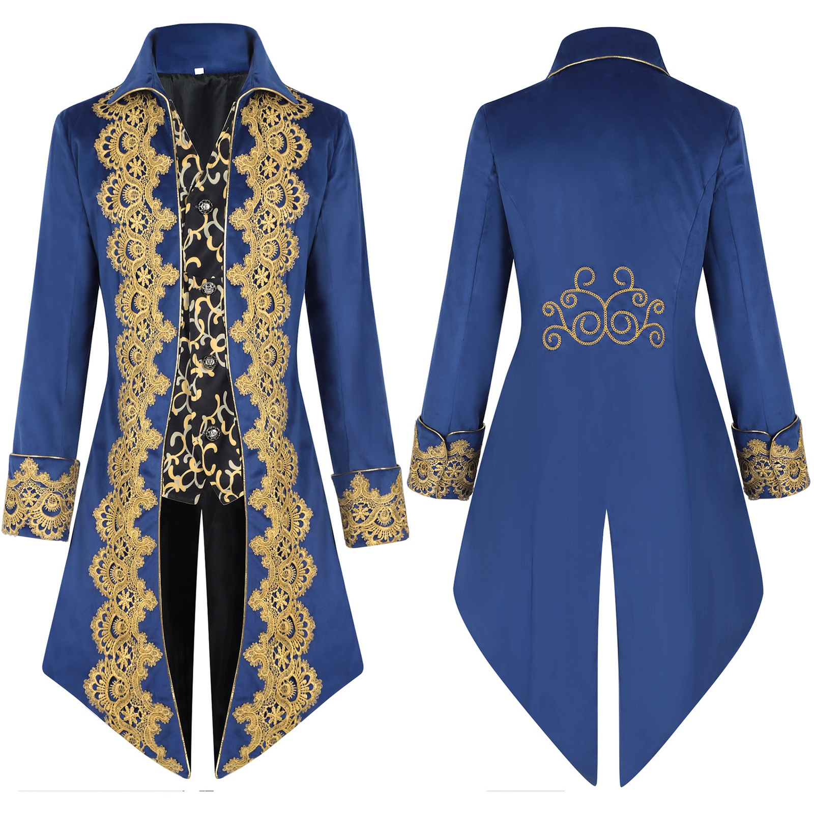 New Wen’s Middle Ages Retro Clothing Male Mid Length Punk Retro Tailcoat