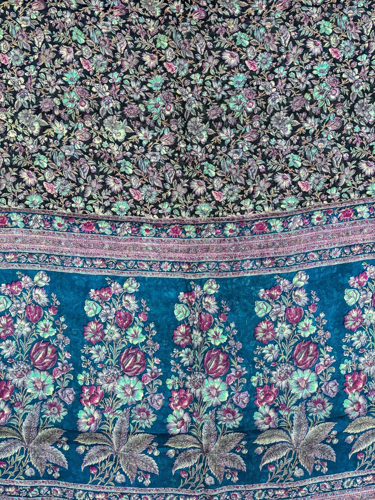 Vintage Blue Chiffon Silk Saree | Lightweight Fabric for DIY & Sewing CS1008