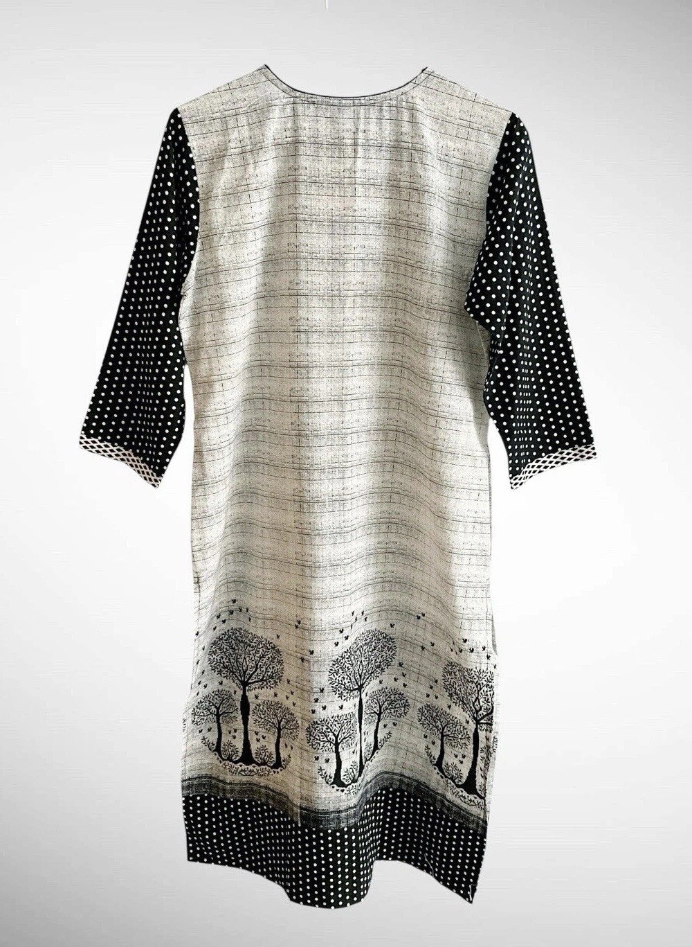 NWT B. Indian Women’s Long Printed Kurta 3/4-Sleeves, Size M