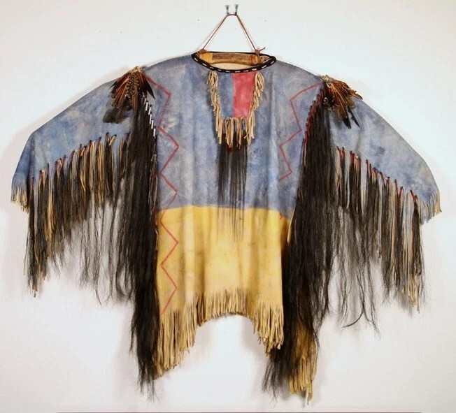 Old American Handmade Fringes Powwow Regalia Red Cloud’s War Shirt