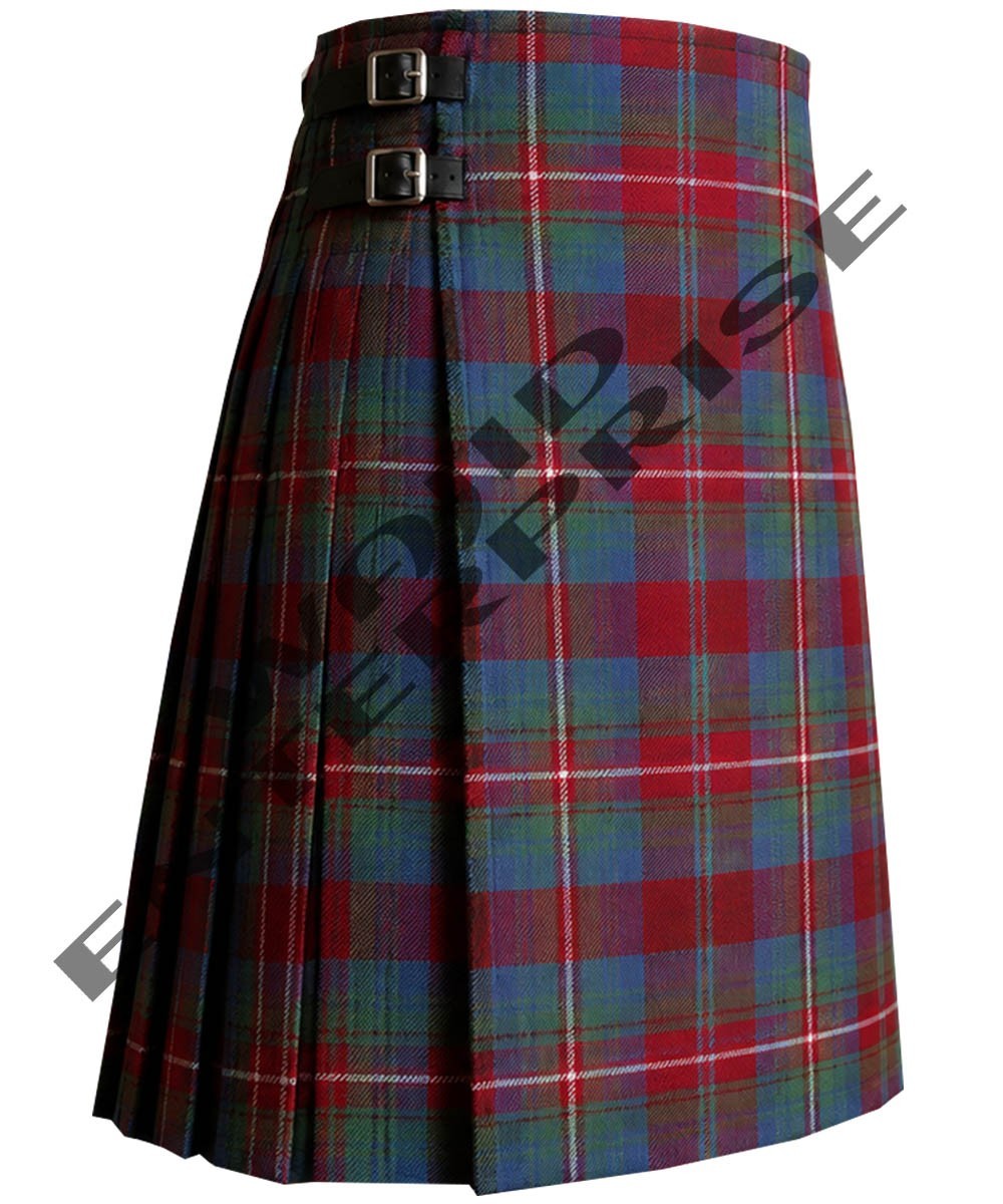 Scottish Handmade Traditional Waddell family Tartan 8 YARD Kilt Custom Size