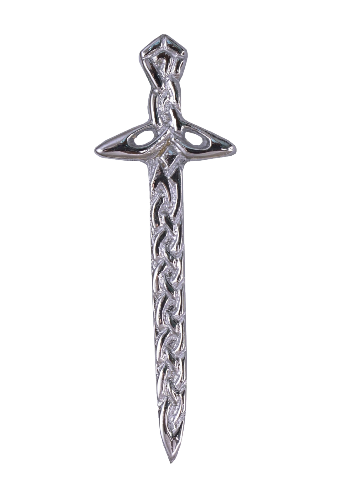 Men’s Scottish Highland Bagpipe Design Kilt Pin Chrome Finish 4” Long