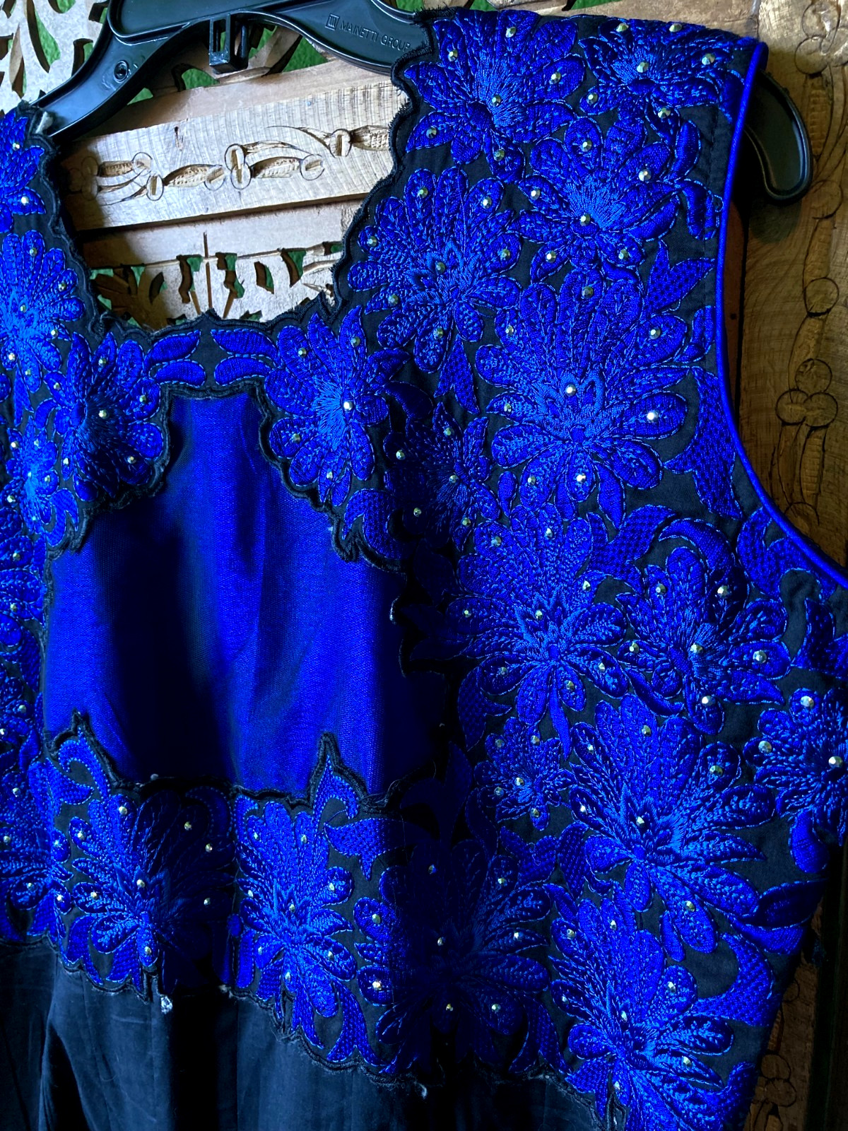 Cobalt Blue Gemstone Embroidered Flowers Party Dress Bollywood Salwar Kameez