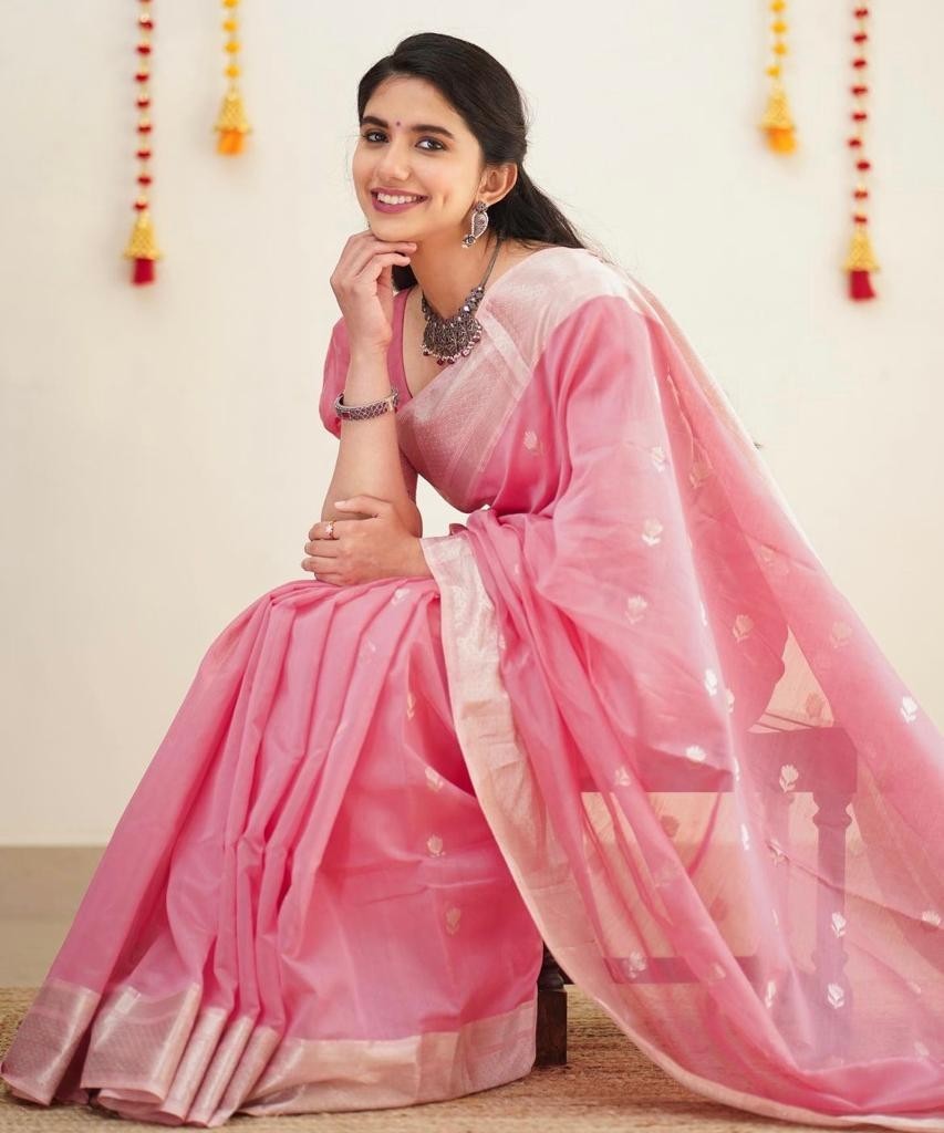 Soft Cotton Women’s Saree Lightweight Breathable Summer Daily Wear Ethnic Saree
