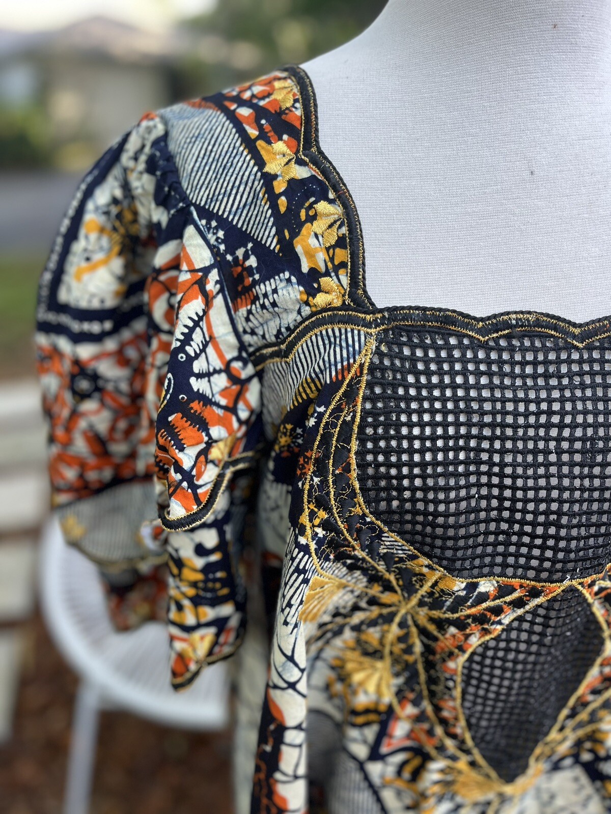 Batik African Handmade Top Double Full Sleeves 31 L 24 Pit To Pit