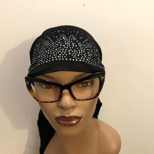 Women Rhinestone Caps Fun & Flirty Hair Loss Chemo Tie Back Cap
