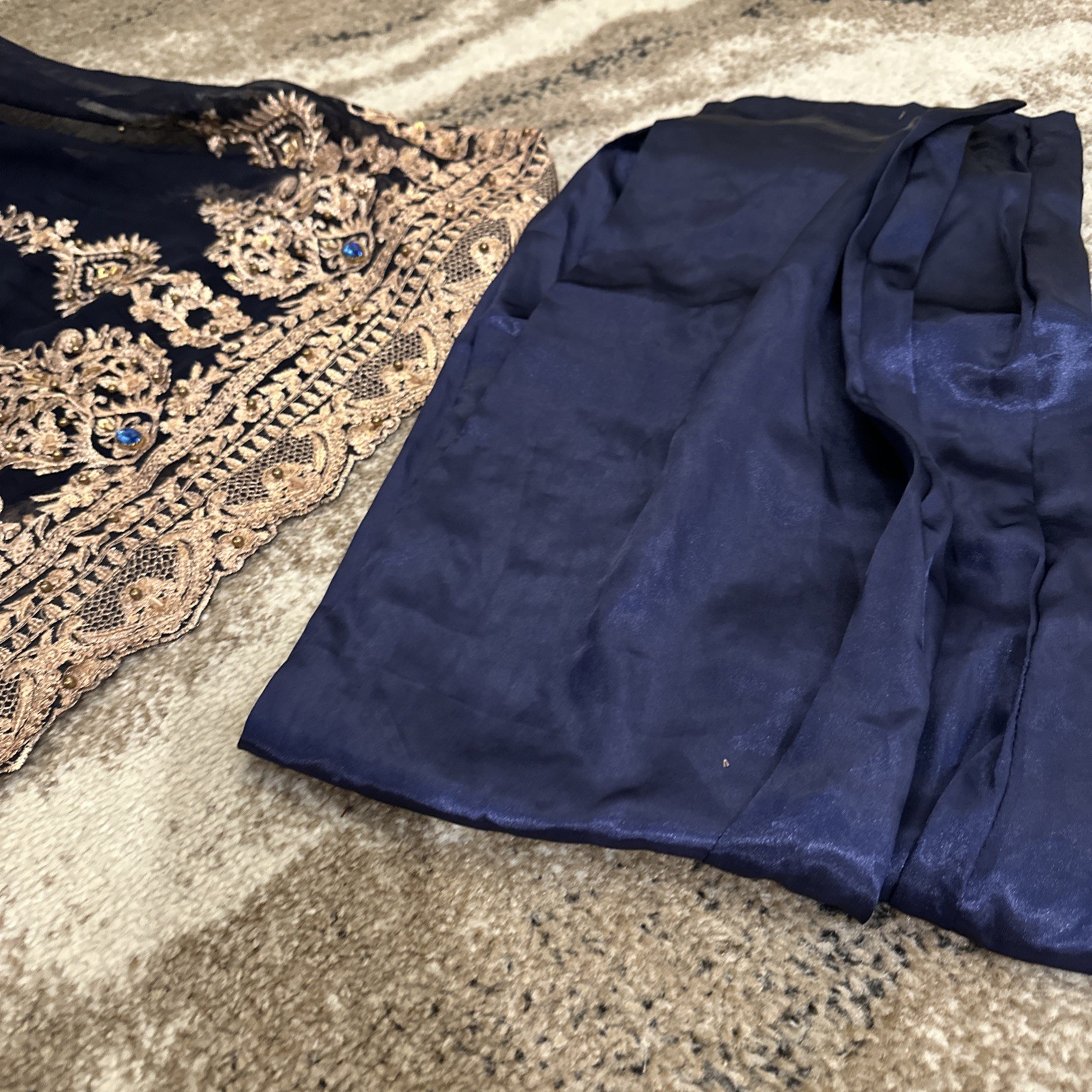 Pakistani Indian anarkali Embroidered Chiffon Long Duppatta Bust 42