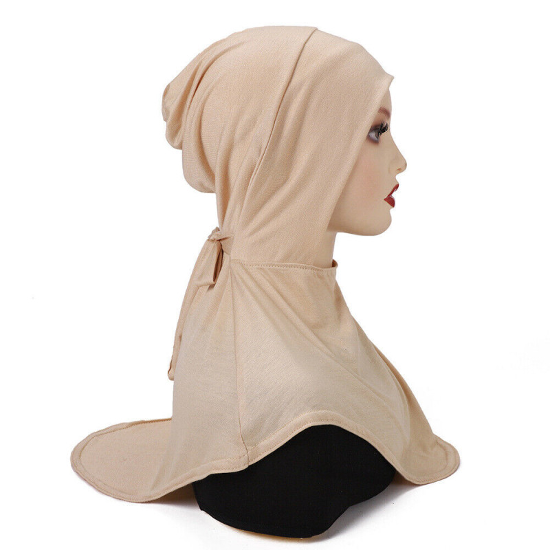 Muslim Middle Eastern Solid Color Bandage Elastic Base Hat Scarf Nikab Cap Hat