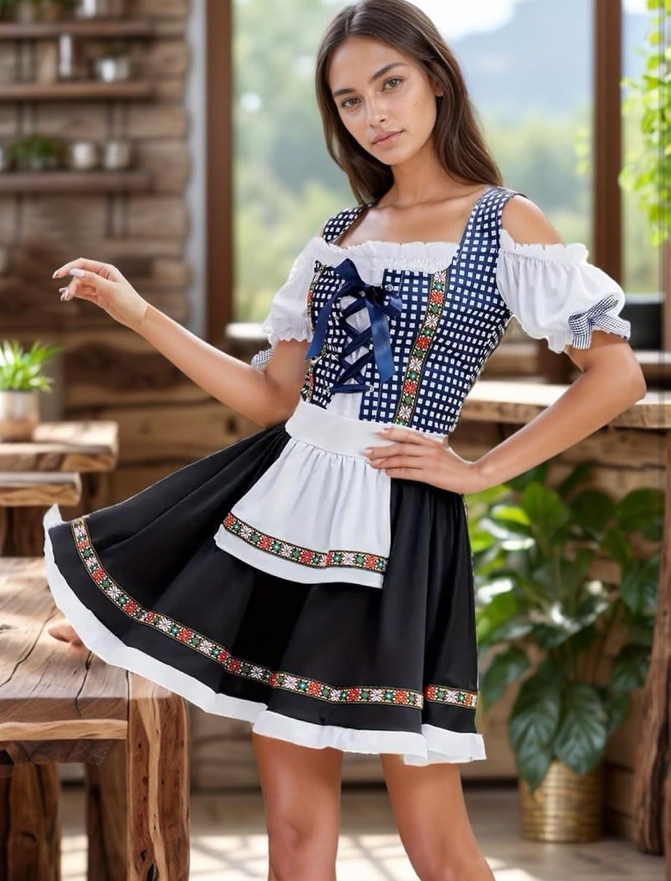 Oktoberfest Dirndl Dress Beer Fest Bavarian German XXL Costume Cosplay Carnival