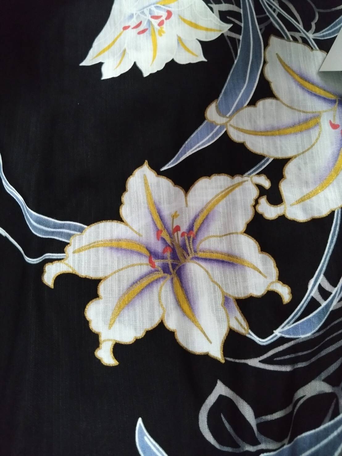 Japanese Kimono Yukata set of 4 pcs Dress Black Purple obi Geta Koshihimo