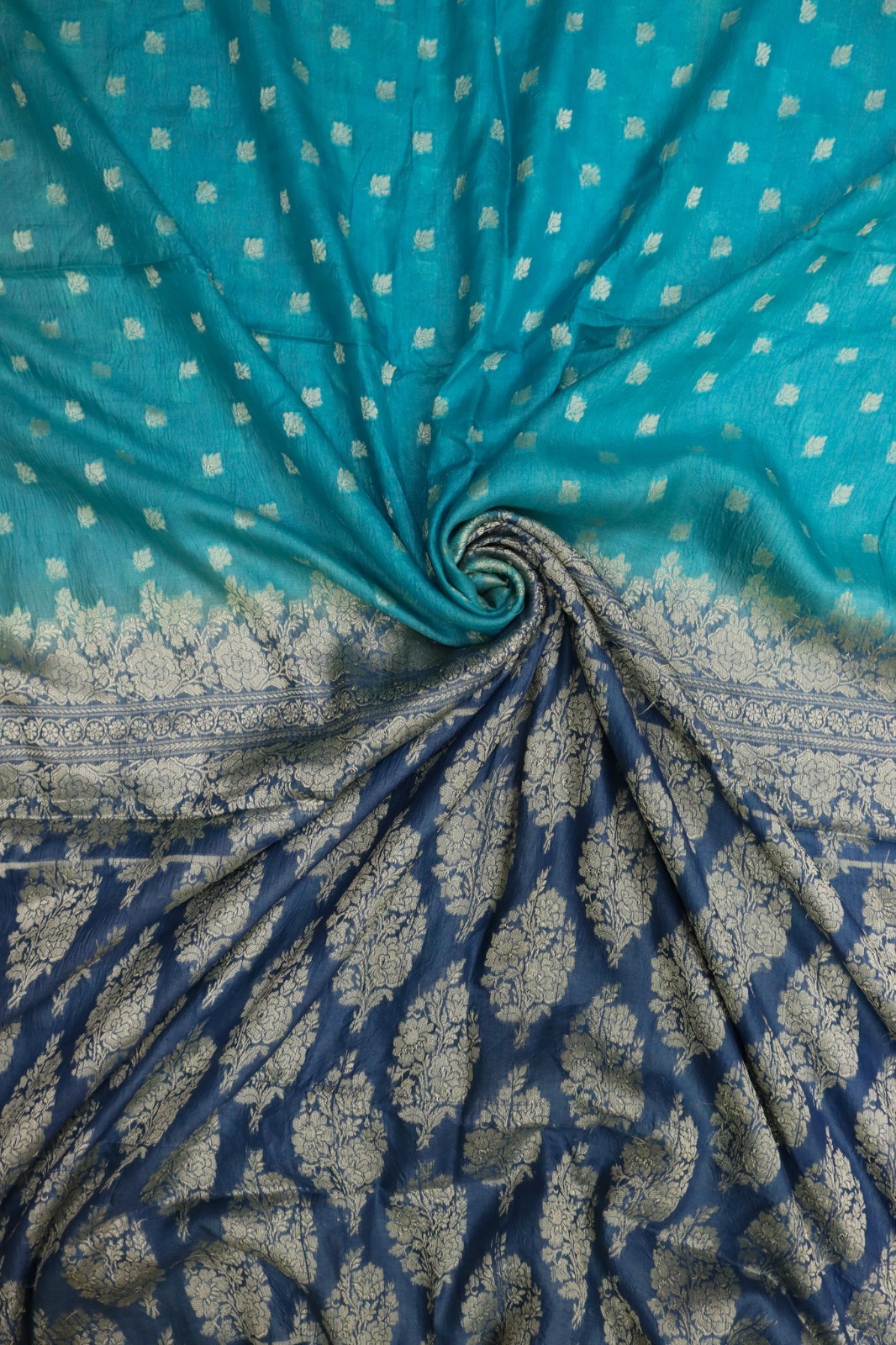 Vintage Tussar Silk Saree, Upcycled Printed Tussah Silk DIY Fabric TS1132