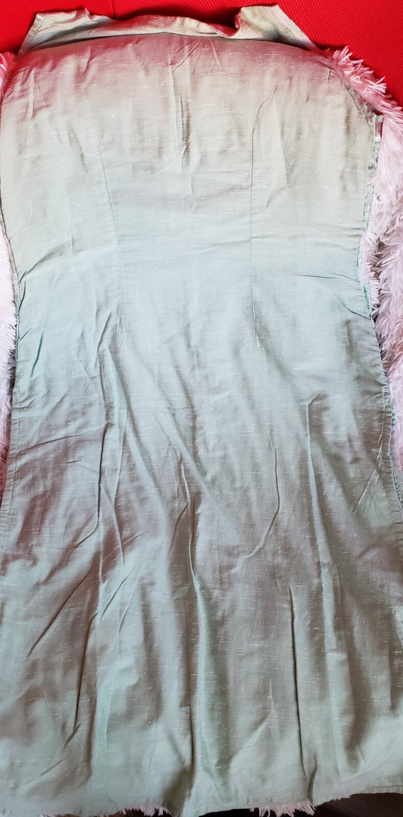 Mint Light Green Cambric Cotton Embroidered Kurta Tunic