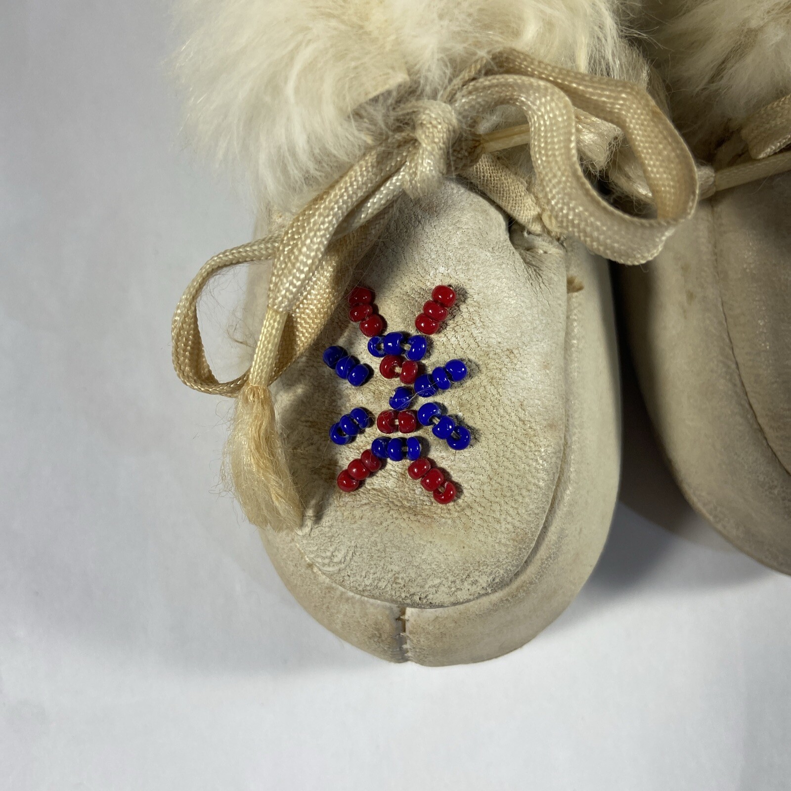 SMALL Beaded Buckskin moccasins 5” In Length