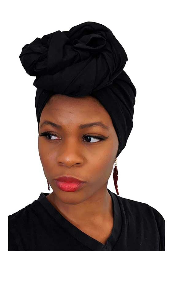 Black Cotton African Head Wrap DP5007H