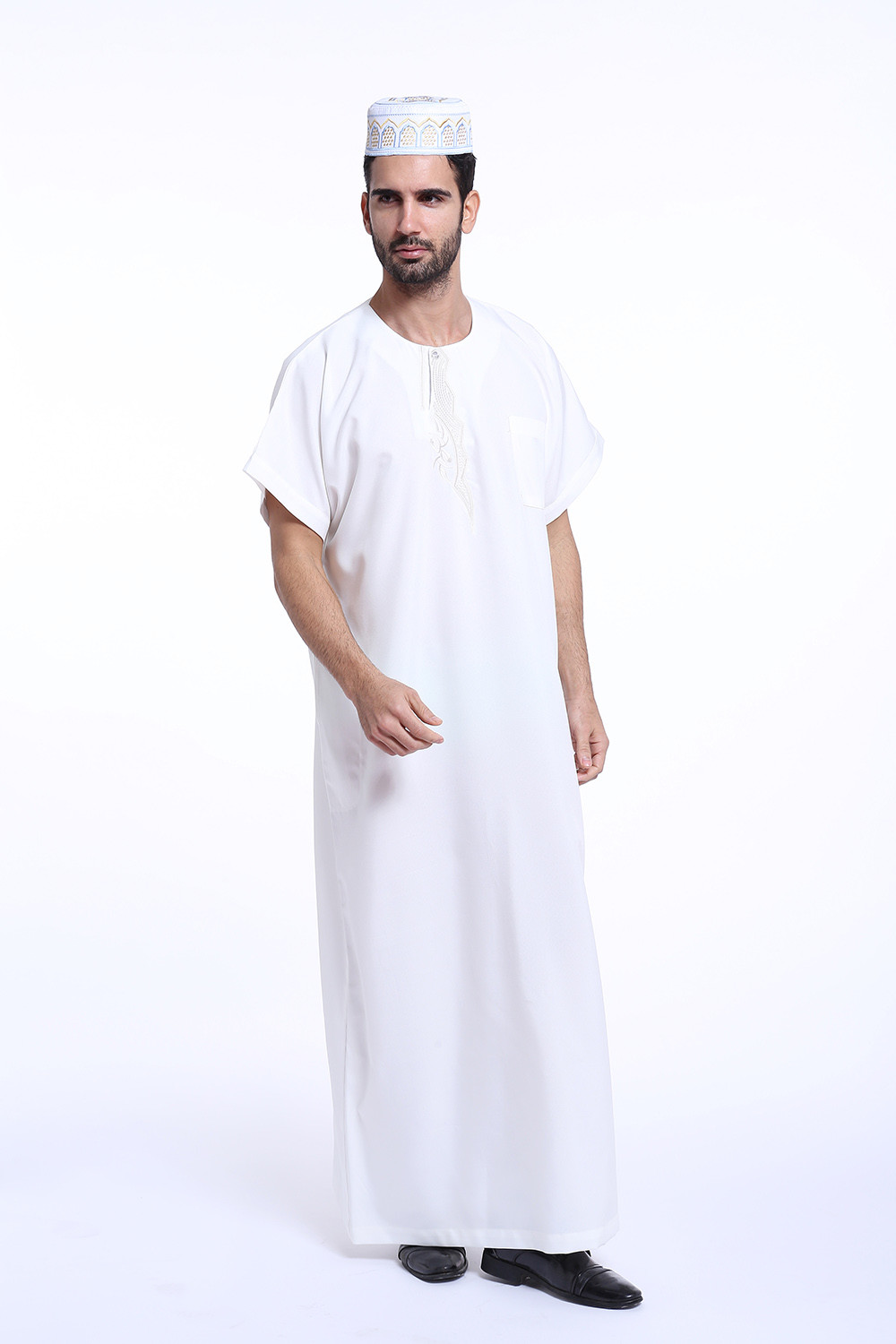 Saudi Thobe Men Galabeya Thoub Abaya Robe Dishdasha Arab Kaftan Muslim Clothing