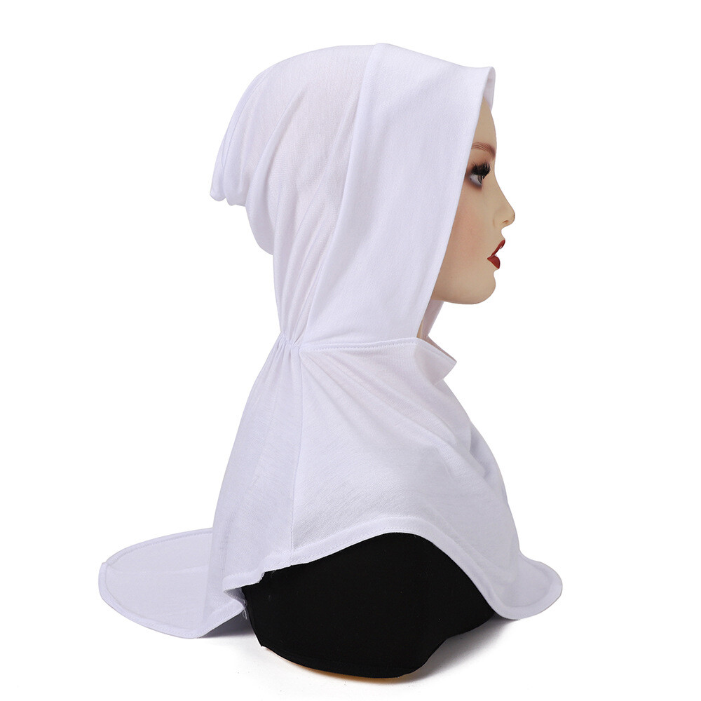 Women Wear Directly Instant Hijab Arab Plain Color Turban Islamic Head Scarf