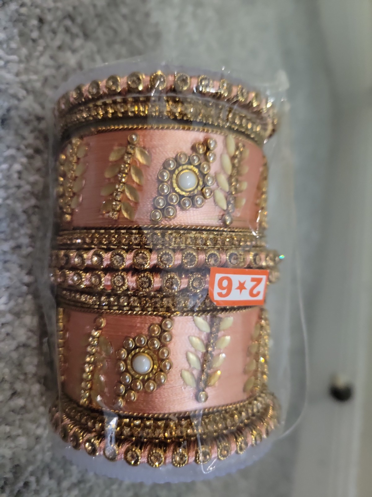 Traditional Wedding Designer Silk Thread Faux Stone Studded Bridal Bangle Set