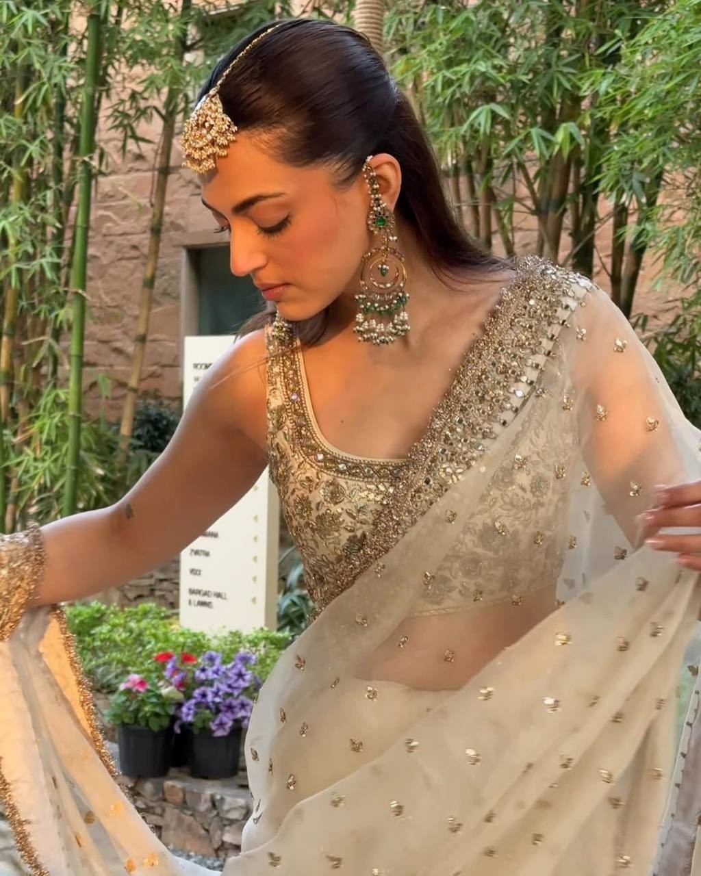WEDDING DESIGNER BOLLYWOOD SAREE BLOUSE SARI INDIAN PAKISTANI UNSTITCH DRESS EID