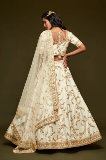 Function Wear Heavy Art Silk Lehenga Choli With Off White Dupatta For Women