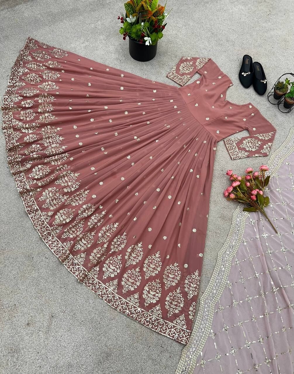 Anarkali Gown Pakistani Salwar Kameez Ready made Indian Wedding Party Bollywood