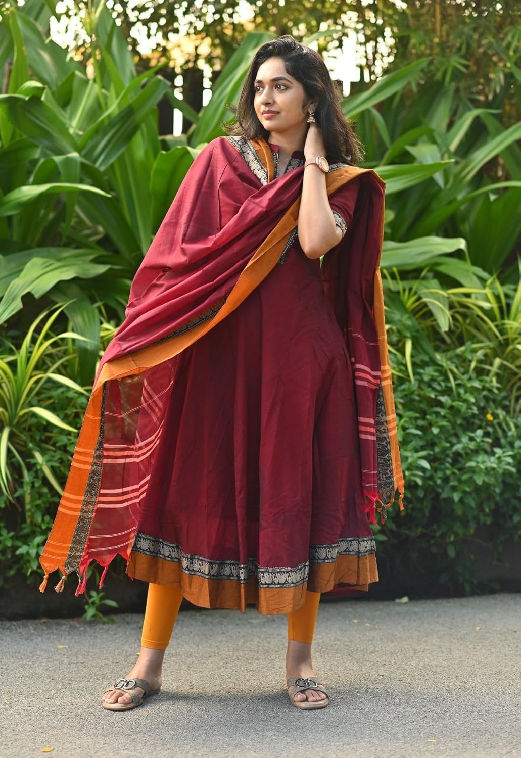 Women’s Rayon Viscose Solid Anarkali Kurta with Dupatta