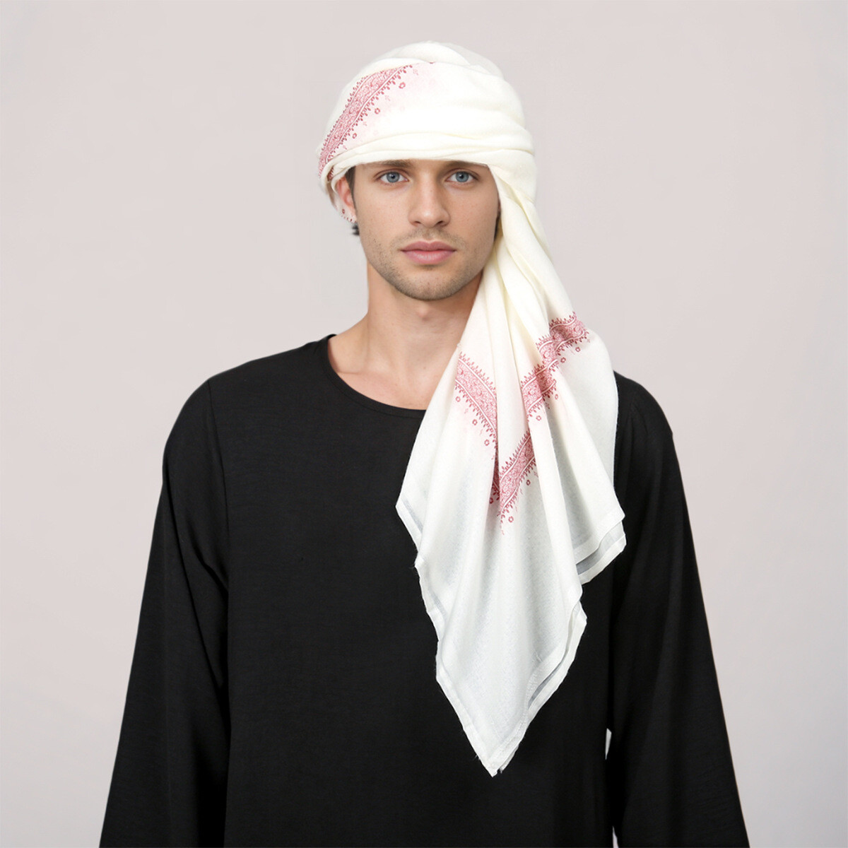 New Square Scarf Arab Keffiyeh Headwrap Neck Shawl Muslim Turban Unisex Headwear