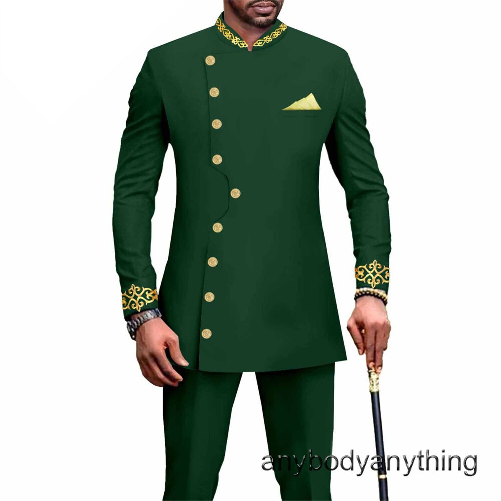 Men’s 2 Piece Set Traditional Shirt and Pants African Set Suit Middle East Suit