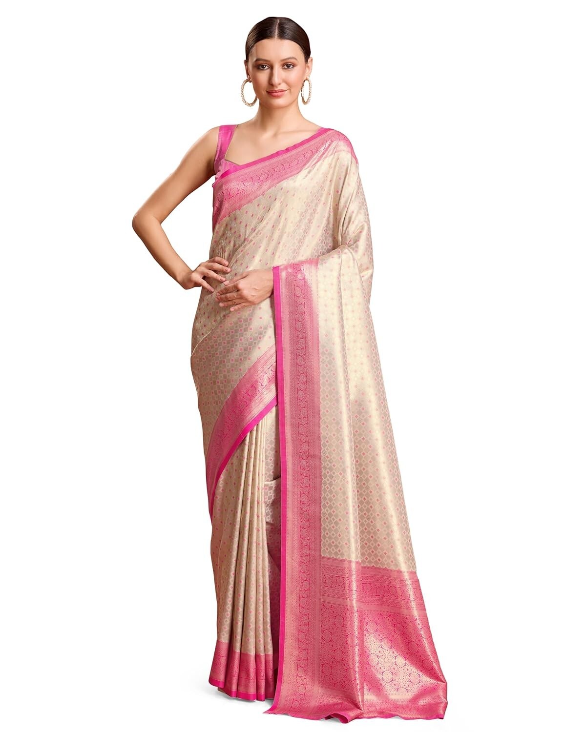 Women’s Kanjivaram Silk Mesmerizing Saree with Unstitched Blouse Piece
