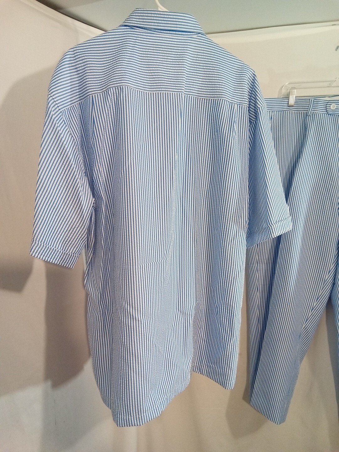 Mens Giorgio Inserti Stripe 2pc Walking Leisure Suit Blue/White..NWT