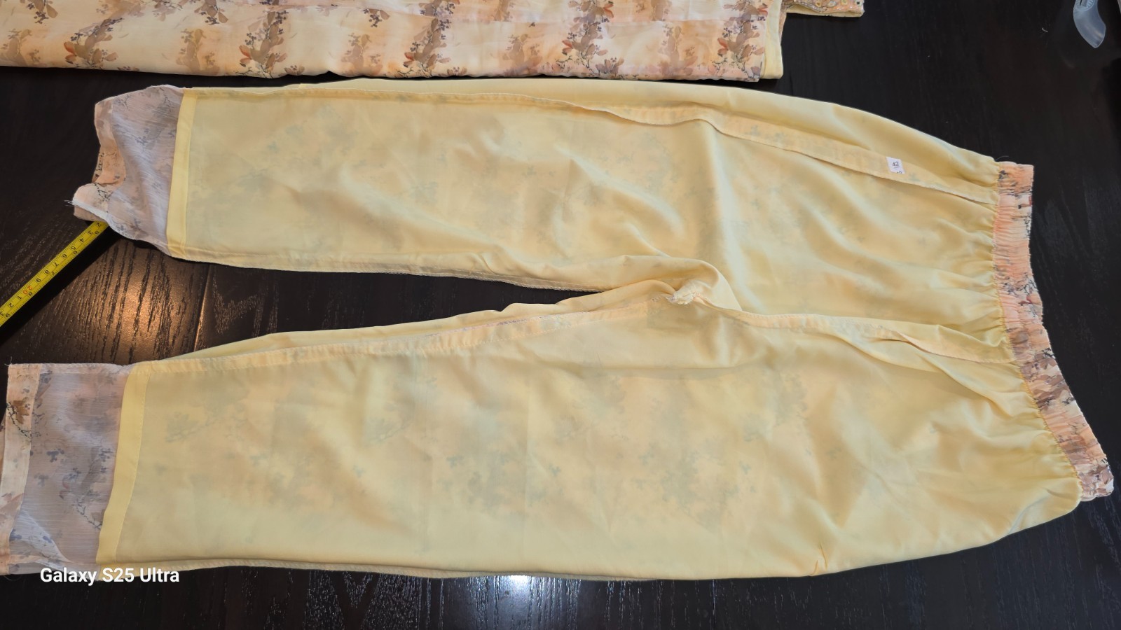 BNWT Chiffon Silk Anarkali Pant Suit 3pc Pastel Yellow Haldi Medium Size Dress