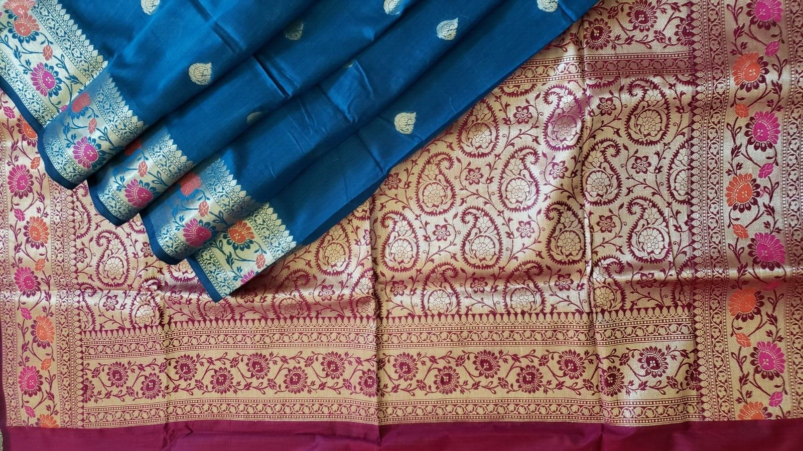 Silk Saree Banarasi Meenakari Zari Woven Unstitched Brocade Blouse Party Wear