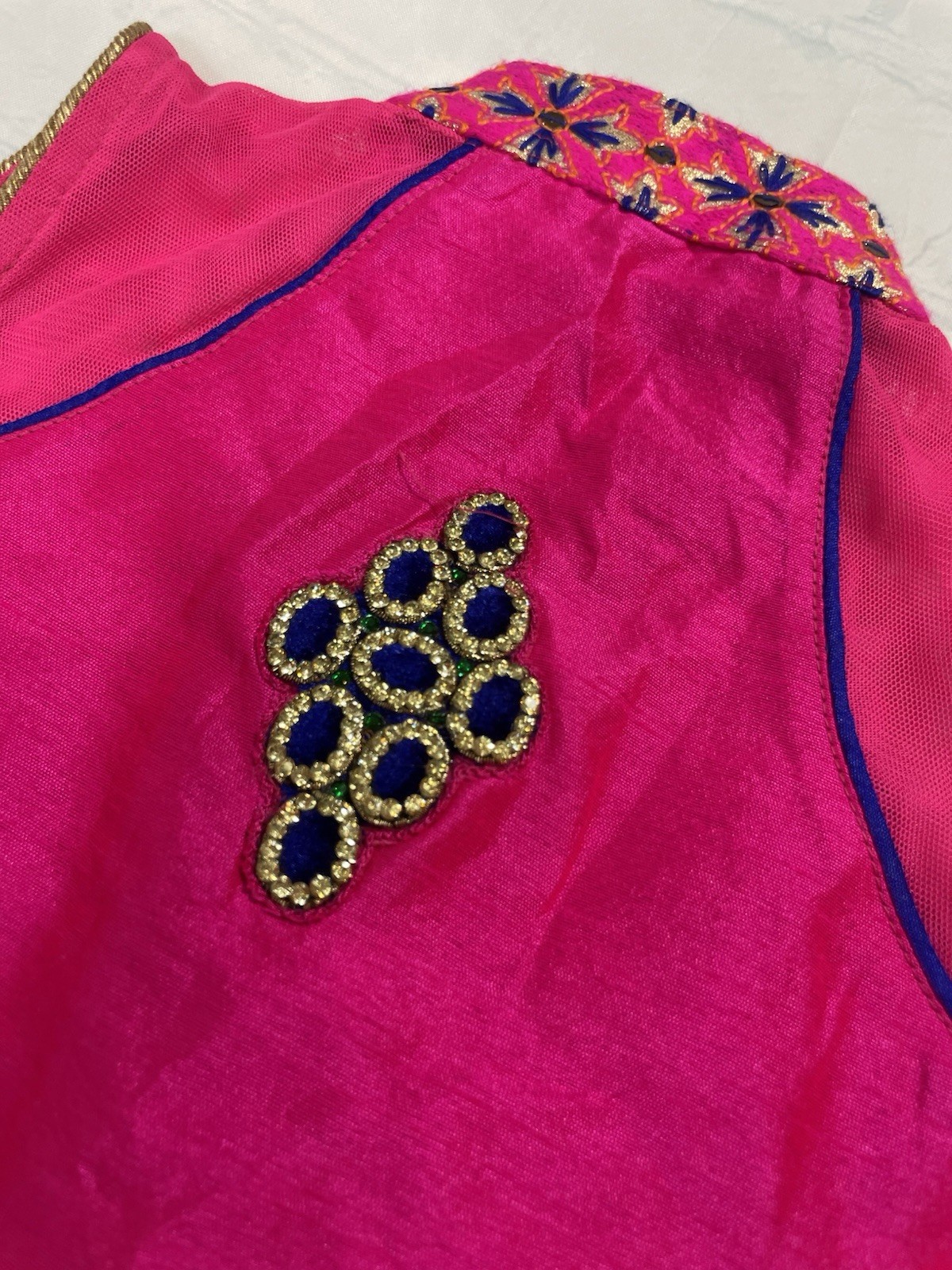 Indian Wedding Dress Jacket Baby Girl Toddler Size 20 Beautiful Hot pink Blue