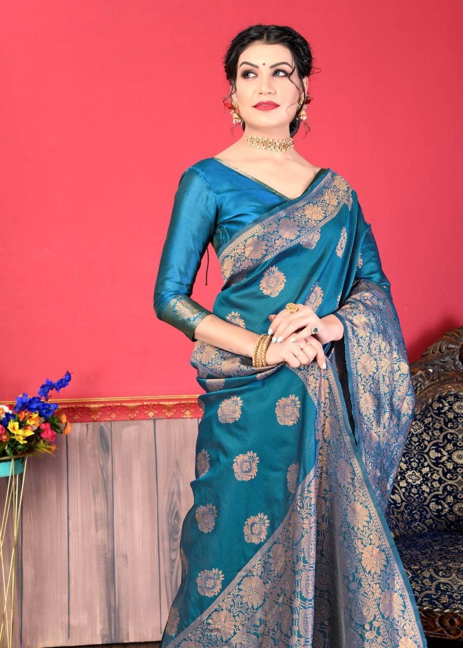 Areca Designer AI cutout 6yog Fotor Silk saree blouses women Saree cut-5.5 meter