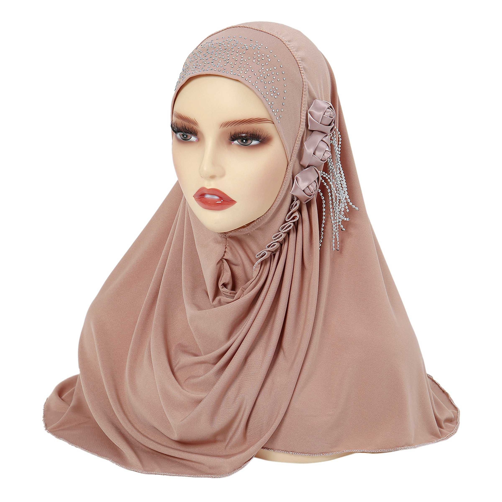 One Piece Women Amira Muslim Long Scarf Hijab Pull On Ready Headscarf Wrap Shawl