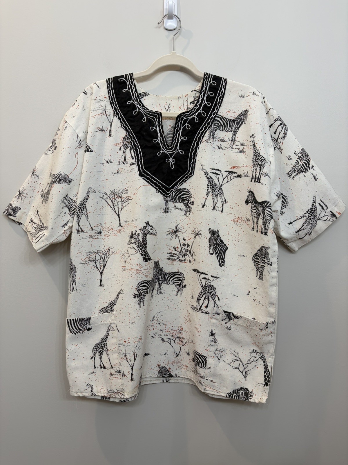African Traditional Unisex Dashiki Shirt Safari Animal Print Size Men’s L
