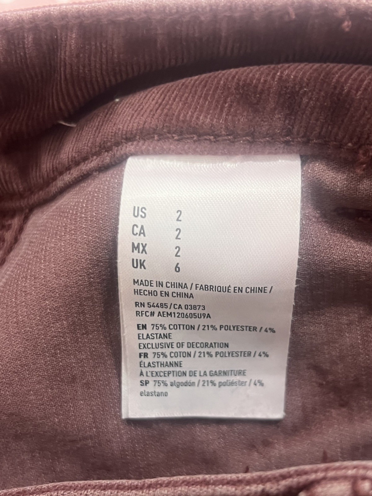 American Eagle New With Tag Women’s Corduroy Mini Skirt Burgundy Size 2 Retro