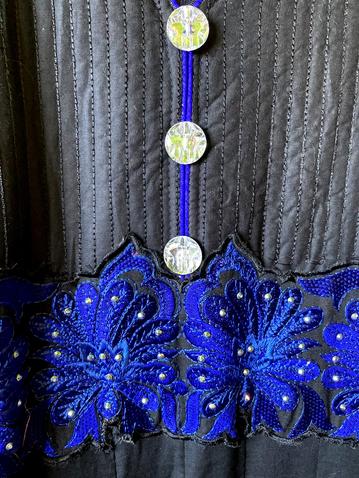 Cobalt Blue Gemstone Embroidered Flowers Party Dress Bollywood Salwar Kameez