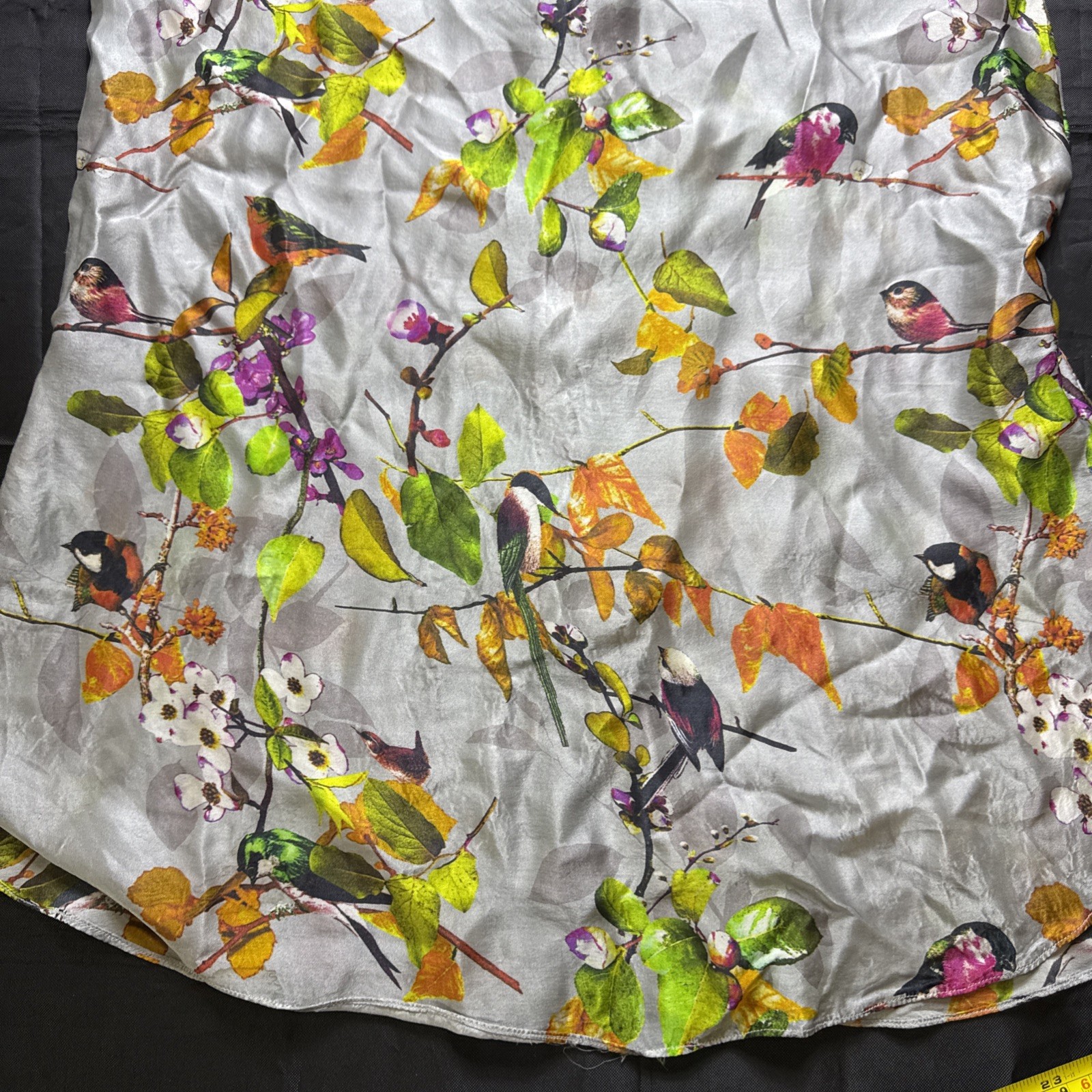 Agha Noor Pakistani Medium Kurta Top Sage Multicolor Birds/ Trees Single Piece