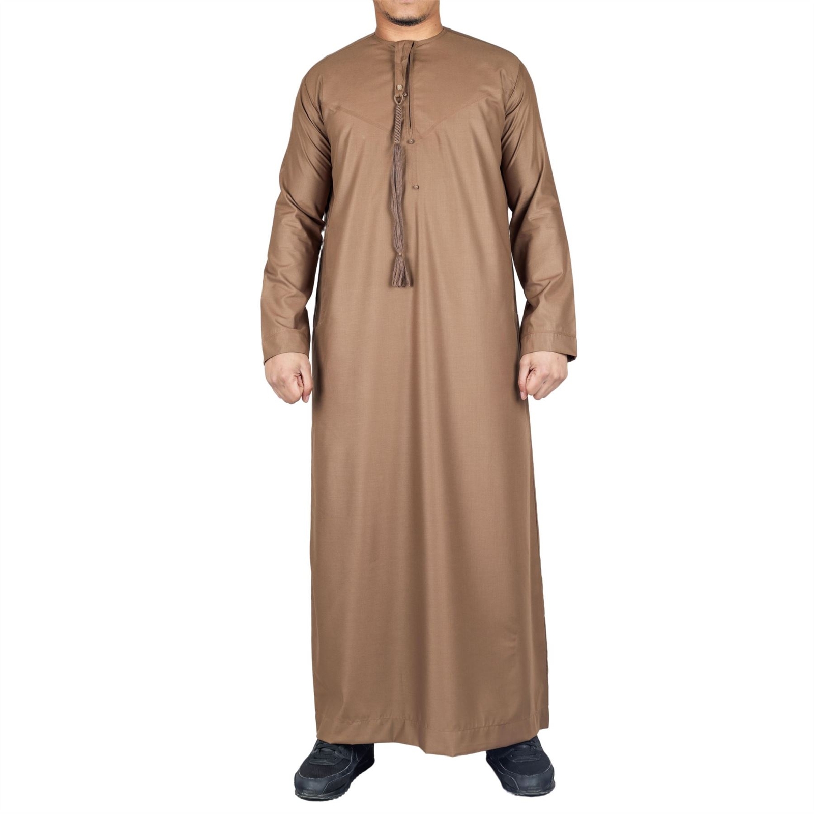 Men’s Bronze Thobe Emirati Islamic Clothing String Tassel | Thobez