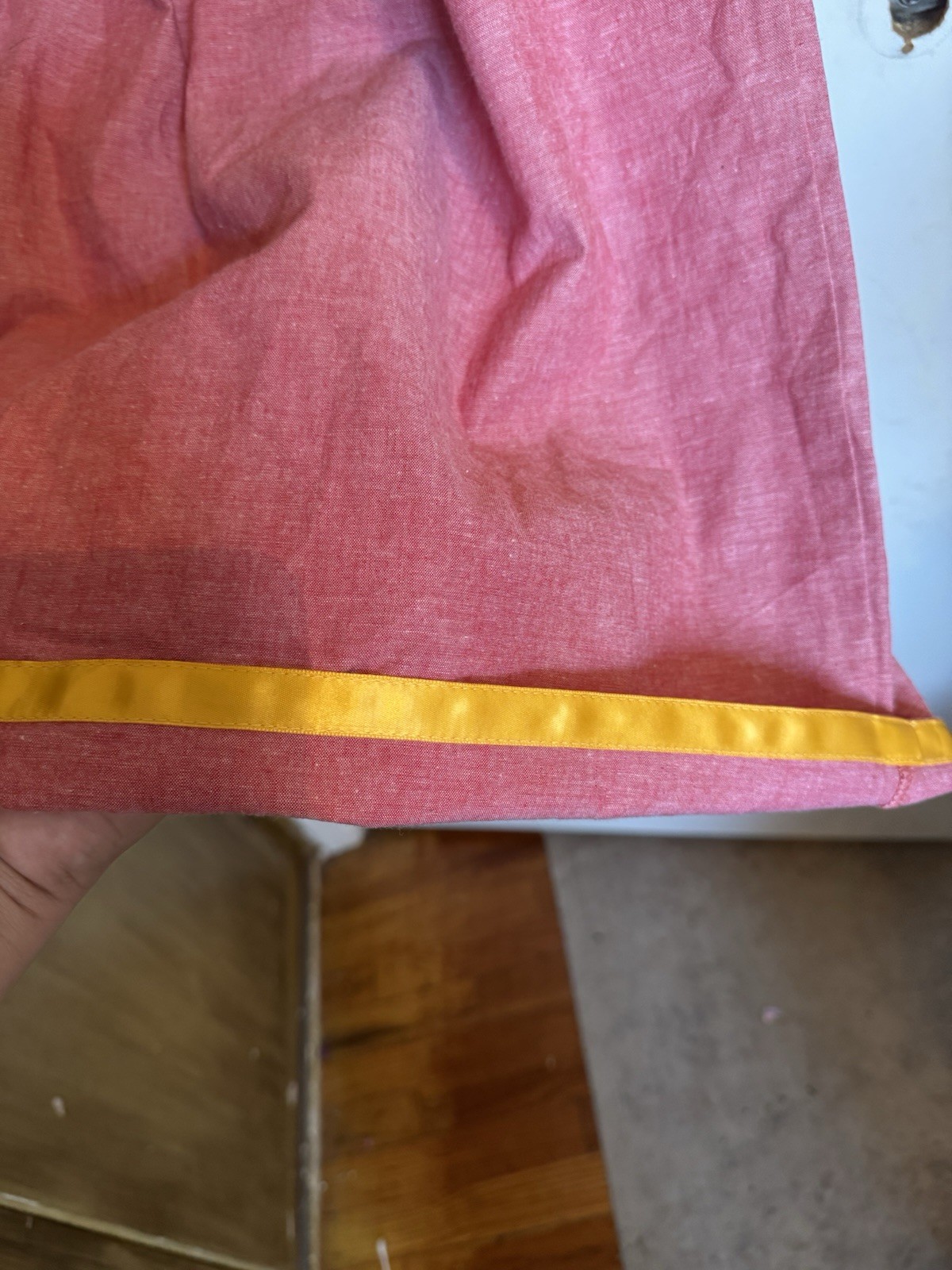 Mi Golondrina Mexico Yellow and burgundy Embroidered Blouse, Size S small