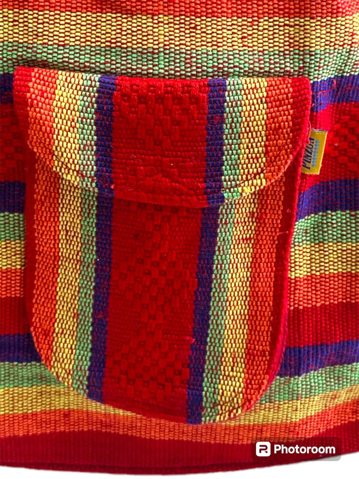 BACKPACK , HIPPIE GEAR , MEXICAN MADE , AUTHENTIC PINZON , RAINBOW