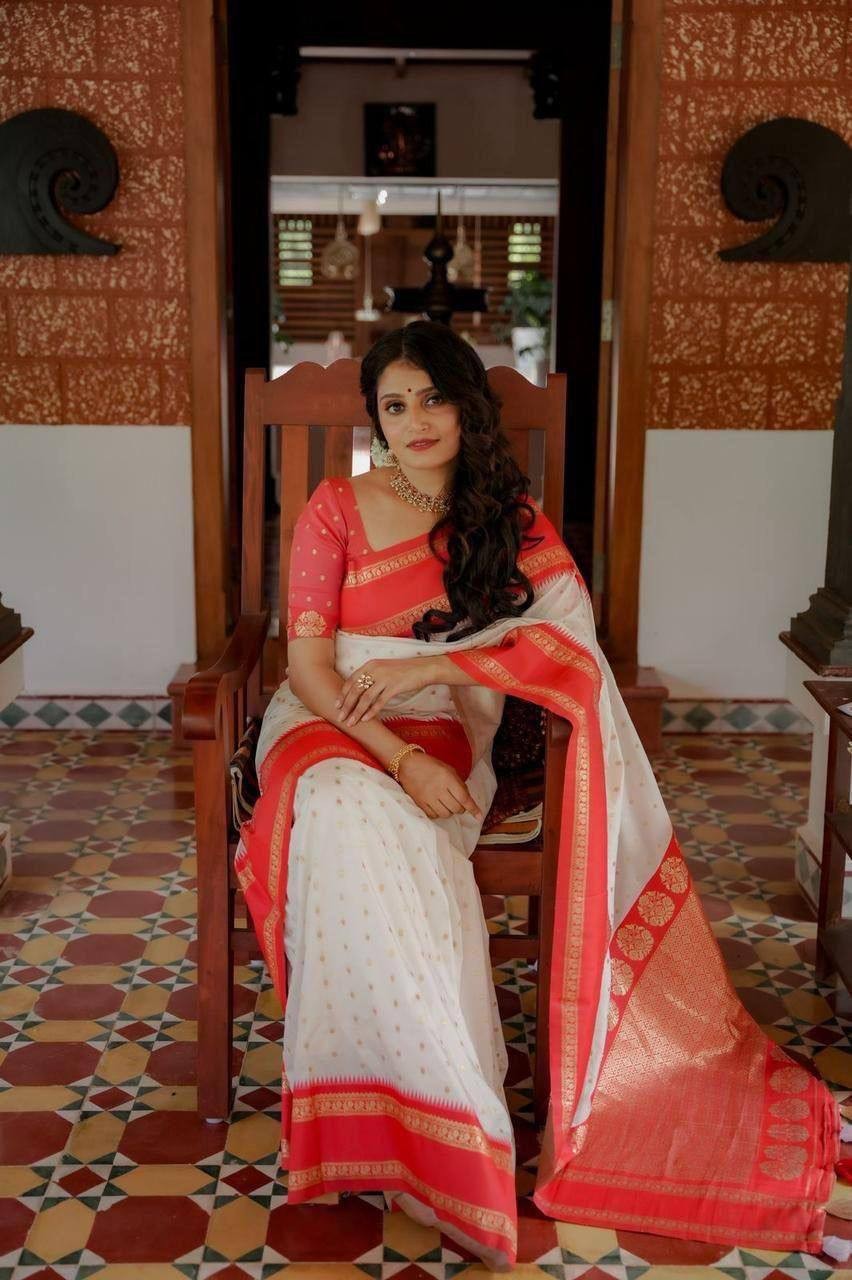 Soft Lichi Silk Saree Jacquard Woven Zari Work Indian Wedding Party Wear Sari