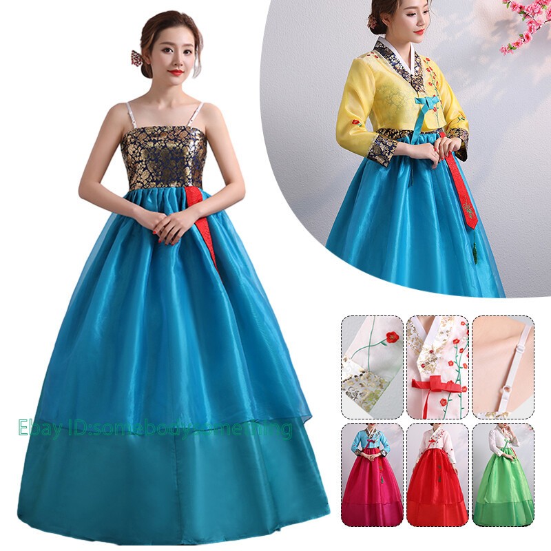 Korean Traditional Costume Women Hanbok Dress Set Performance Dance Clothing