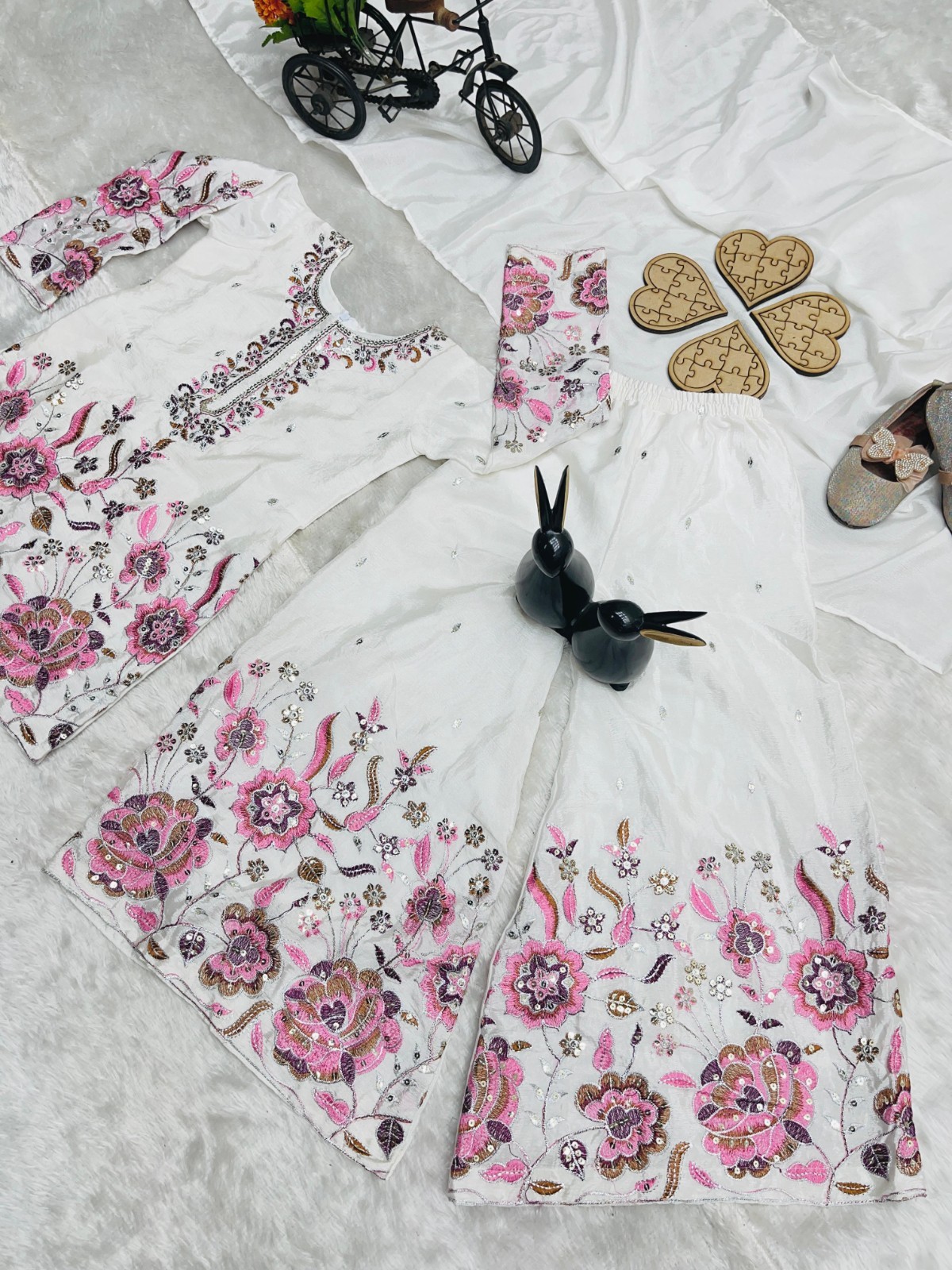 Readymade kids girls top plazzo party wear eid indian girls designer dress
