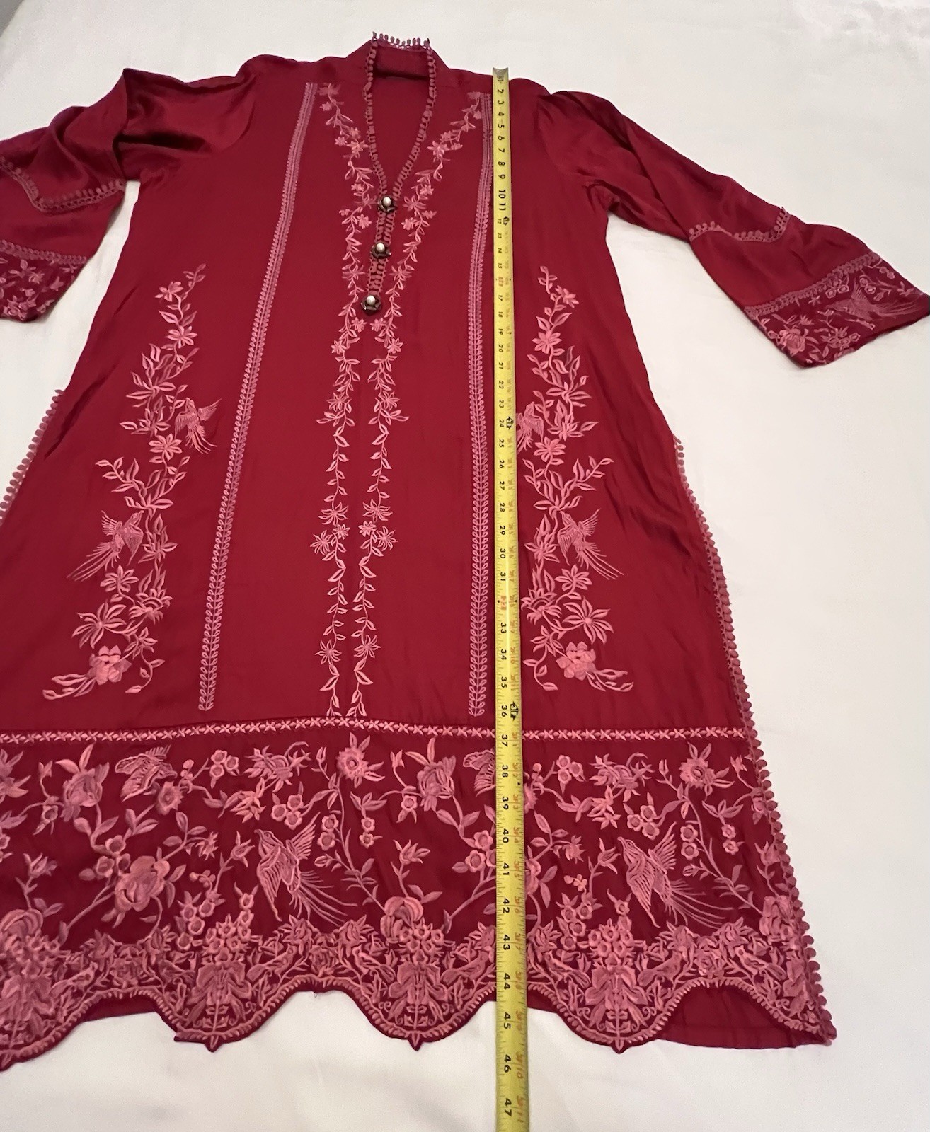 NWOT SANA SAFINAZ size XL – KURTA KAMEEZ ONLY VISCOSE A LINE EMB. 1 PIECE ONLY