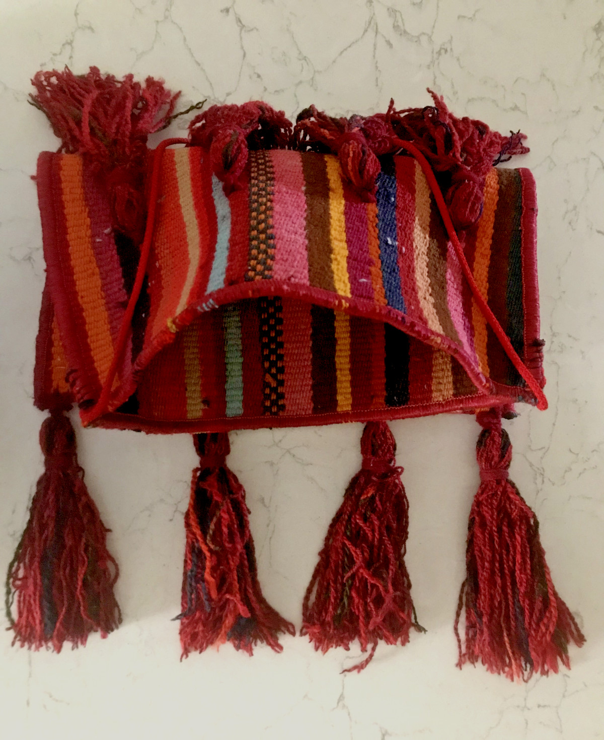 Traditional handcrafted wool bag/bread bag(kinif)from palestinian heritage.